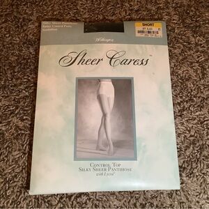 JCPenney Worthington sheer caress pantyhose, color off black, size: Short